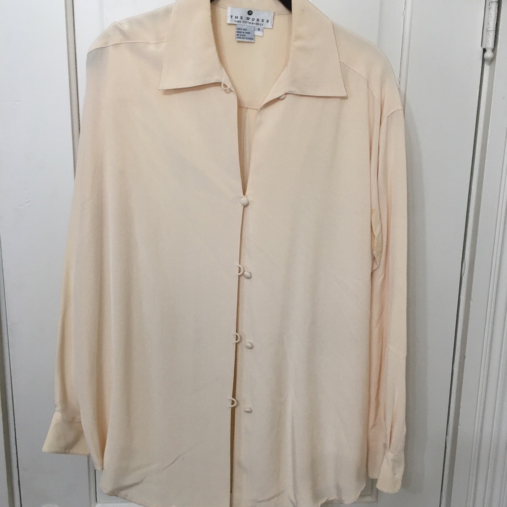 Saks Fifth Avenue Cream Silk Blouse